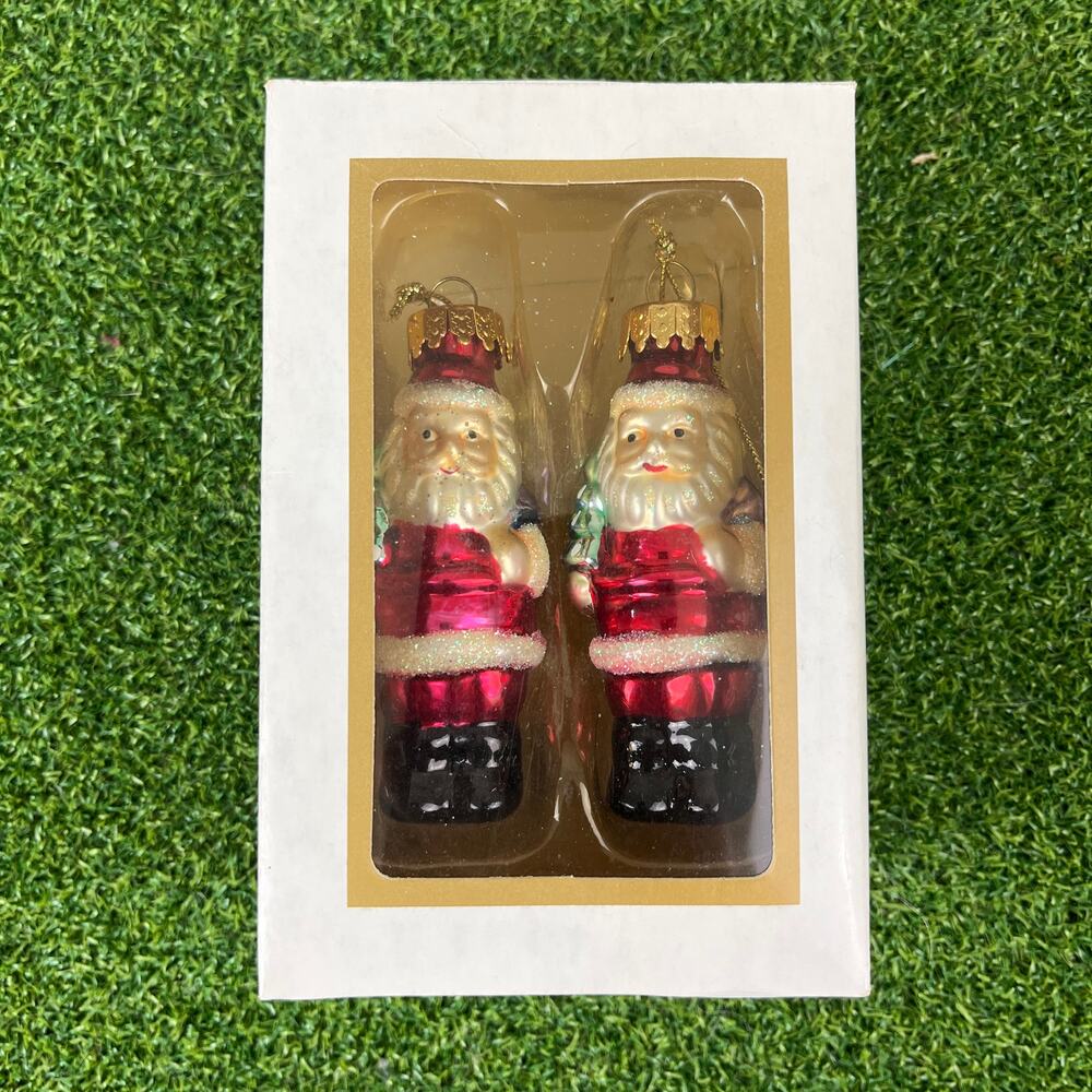 GKI / Bethlehem Glass Santa Claus Christmas Tree Ornaments Boxed Set